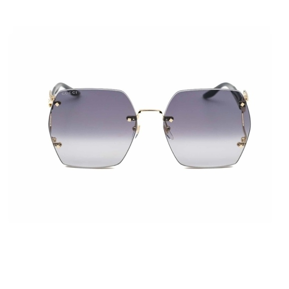 NWT Gucci GG1562S-001 Gold Black 62mm Sunglasses
